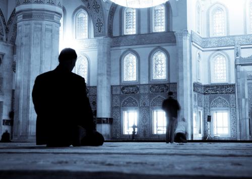man pray in the mosque